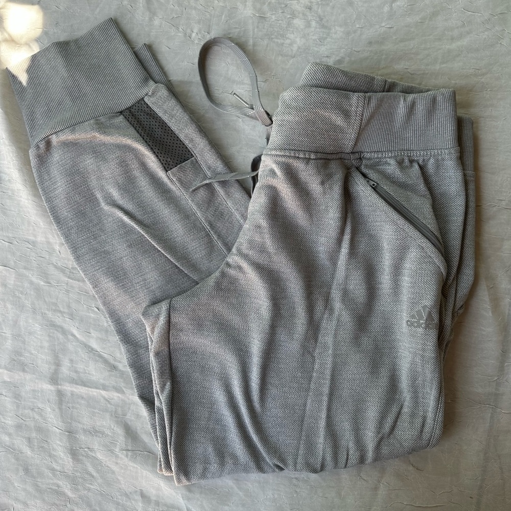 ADIDAS Warmup Climalite Gray Womens Jogger Pants Medium